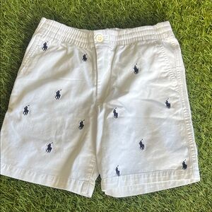 Polo by Ralph Lauren White Shorts with Navy Embroidery